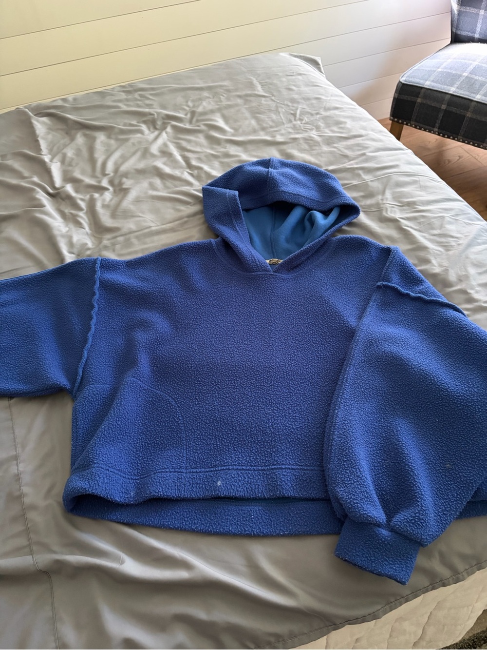 We The Free Blue Fleece Crewneck Hoodie